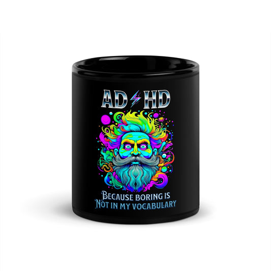 Powerful ADHD Black Glossy Mug