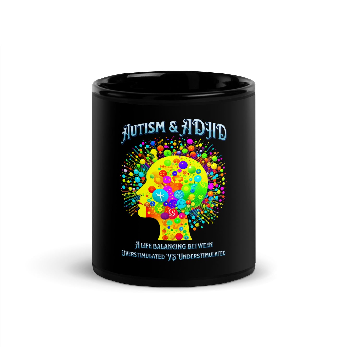 Autism & ADHD creative minds Black Glossy Mug