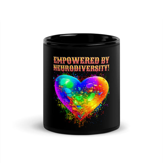 Empowered by neurodiversity Black Glossy Mug