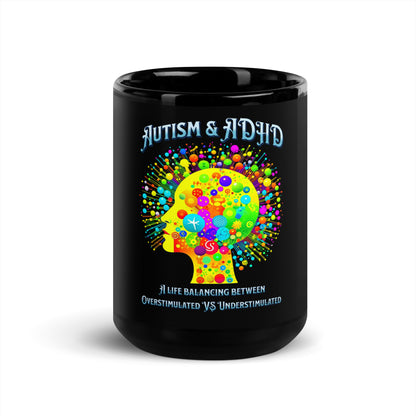 Autism & ADHD creative minds Black Glossy Mug