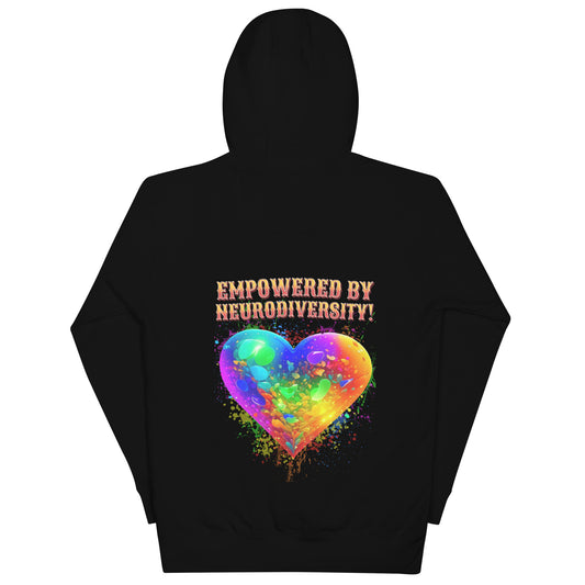 Empowered by neurodiversity Unisex Premium Hoodie | Cotton Heritage print on back!