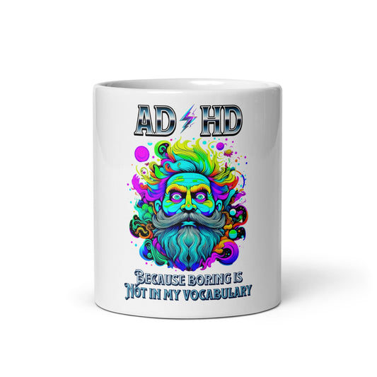 Powerful ADHD White glossy mug